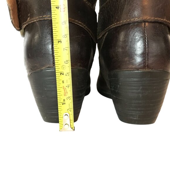 BORN Shearling Lined Warm Womens 7/38 Tall Brown Leather Tall Riding Boots - Picture 10 of 12